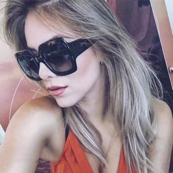 NEW Oversized Square Luxury Sunglasses Gradient Lens Vintage Women Fashion main image 2